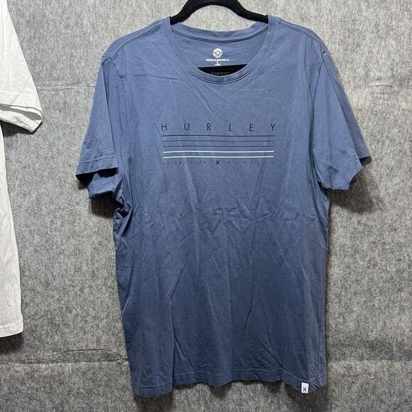 Hurley T Shirts Large Mens Blue‎ White Short Sleeve Bundle Of 2 Graphic Tees - Picture 7 of 9